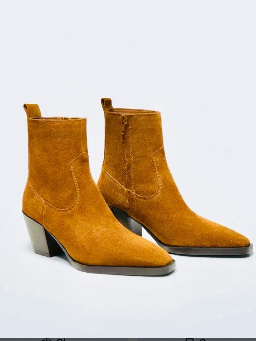 Mango Suede Ankle Boots in Brown - Classic Western Style size 39 / 8.5